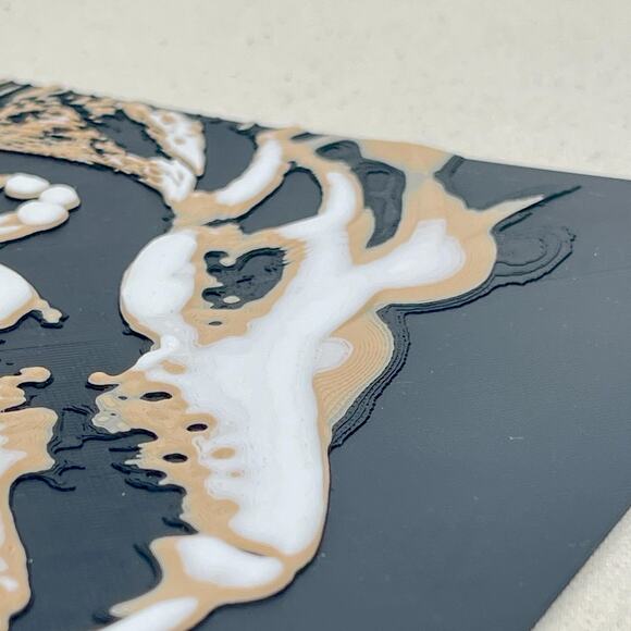 Cat Silhouette Wall Art: Textured Realistic Feline Print, 7.5in Square - Picture 8 of 9